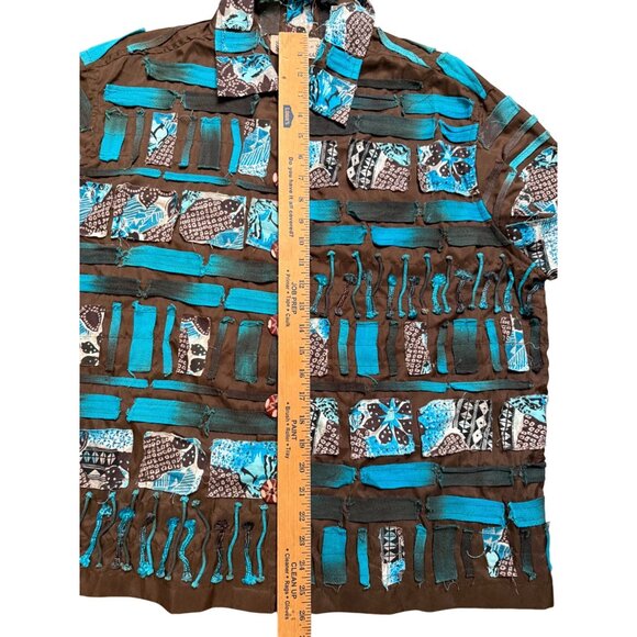 Vtg Artsy1X Cotton Patchwork Button Up Jacket Festival Grunge Fairy  Y2K India - Picture 3 of 11